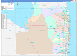Palm Beach County, FL Wall Map Color Cast Style 2023